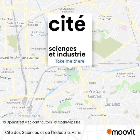 Mapa Cité des Sciences et de l'Industrie