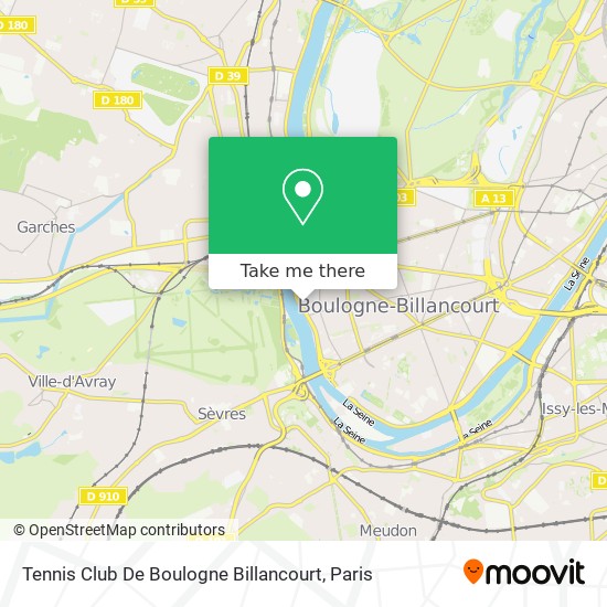Mapa Tennis Club De Boulogne Billancourt