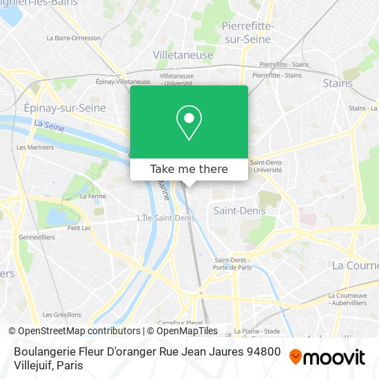 Mapa Boulangerie Fleur D'oranger Rue Jean Jaures 94800 Villejuif