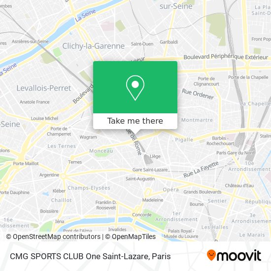 Mapa CMG SPORTS CLUB One Saint-Lazare