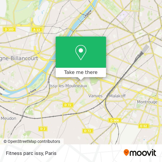 Mapa Fitness parc issy