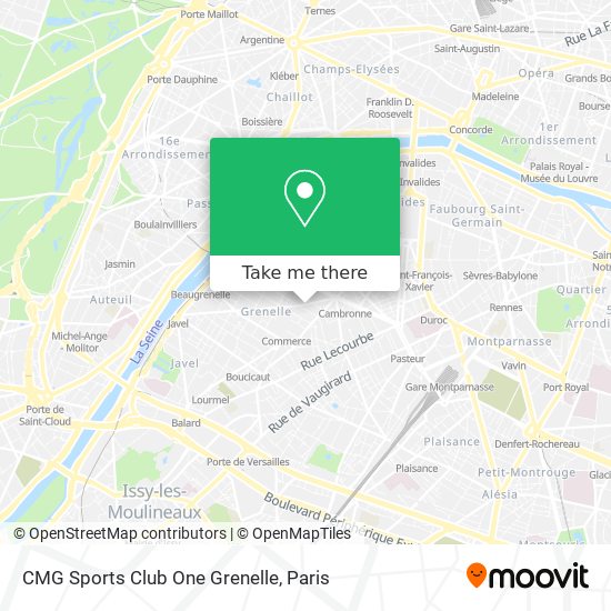 Mapa CMG Sports Club One Grenelle