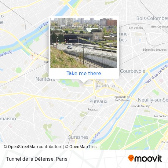 Tunnel de la Défense map