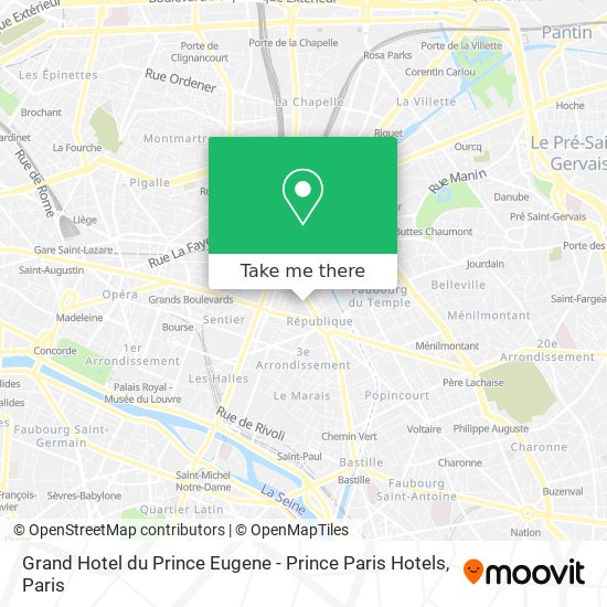 Grand Hotel du Prince Eugene - Prince Paris Hotels map