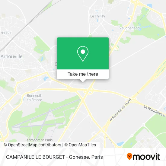 CAMPANILE LE BOURGET - Gonesse map
