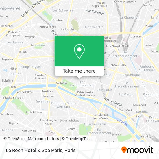 Mapa Le Roch Hotel & Spa Paris