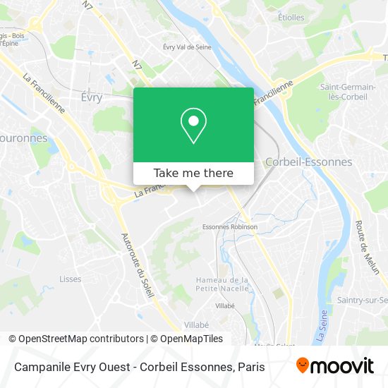Campanile Evry Ouest - Corbeil Essonnes map