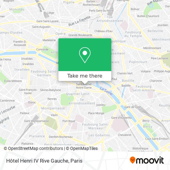 Mapa Hôtel Henri IV Rive Gauche