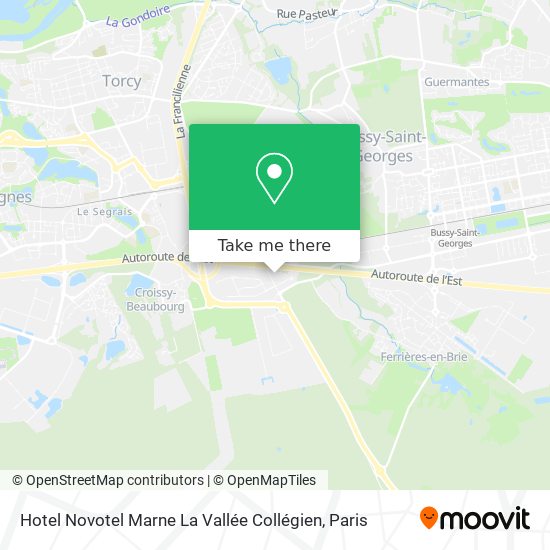 Hotel Novotel Marne La Vallée Collégien map