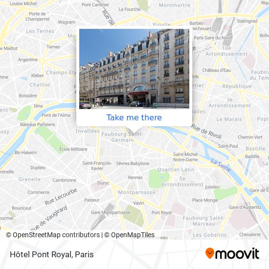 Mapa Hôtel Pont Royal