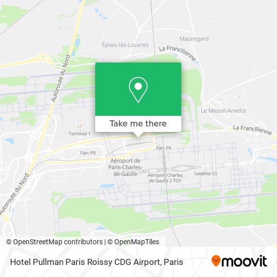Mapa Hotel Pullman Paris Roissy CDG Airport