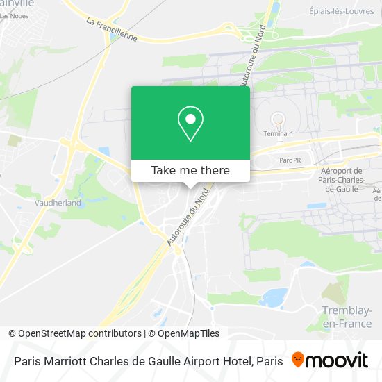 Paris Marriott Charles de Gaulle Airport Hotel map