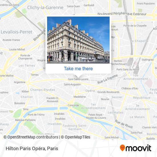 Hilton Paris Opéra map