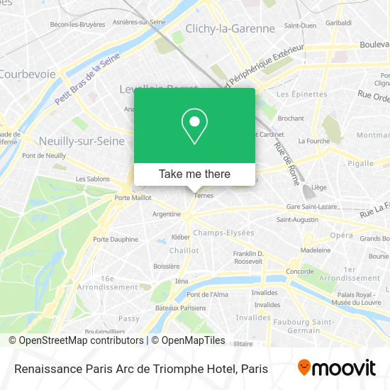 Renaissance Paris Arc de Triomphe Hotel map