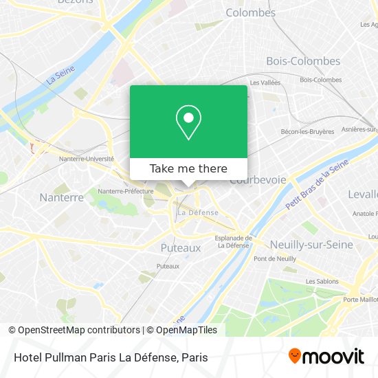 Mapa Hotel Pullman Paris La Défense