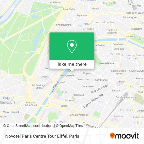 Novotel Paris Centre Tour Eiffel map