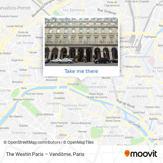 The Westin Paris – Vendôme map