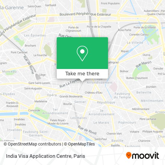 India Visa Application Centre map