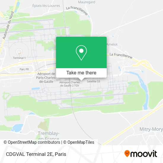 CDGVAL Terminal 2E map