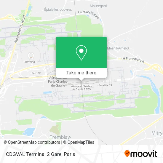 CDGVAL Terminal 2 Gare map