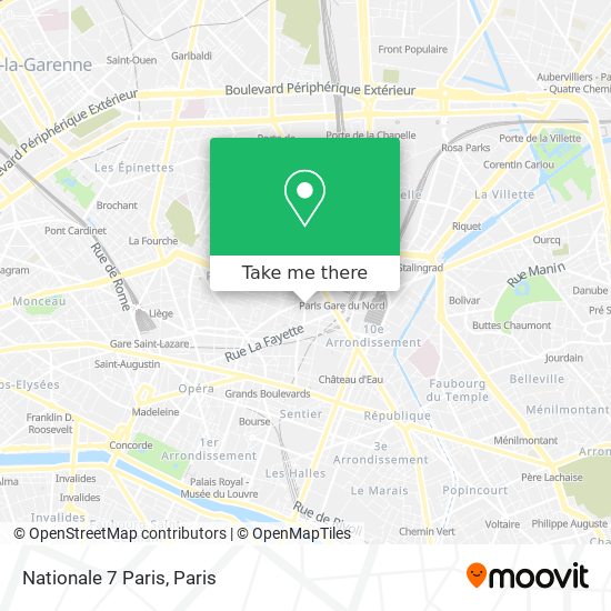 Mapa Nationale 7 Paris