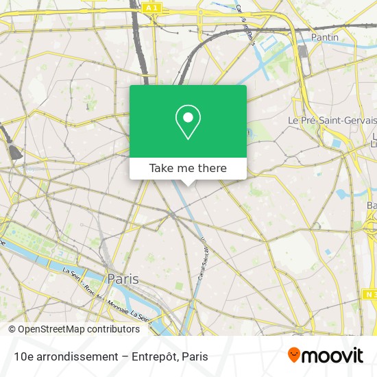 Mapa 10e arrondissement – Entrepôt