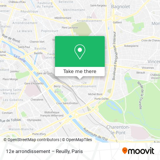 Mapa 12e arrondissement – Reuilly