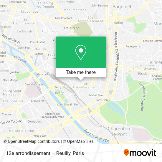 12e arrondissement – Reuilly map