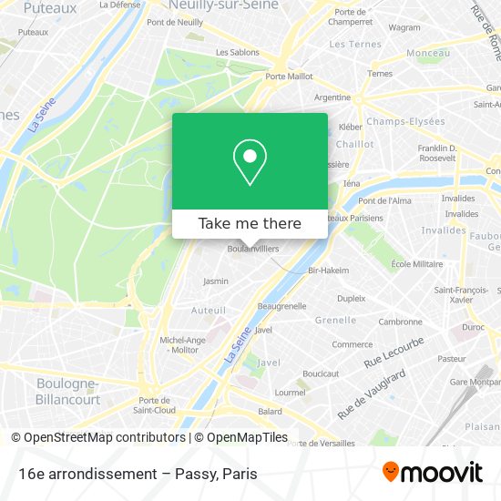 16e arrondissement – Passy map