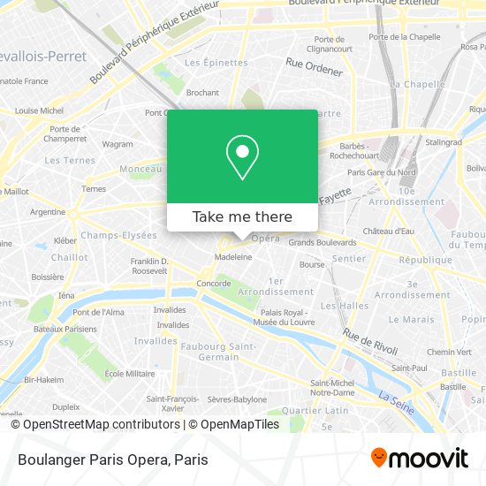 Mapa Boulanger Paris Opera