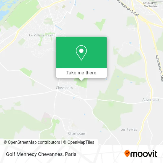 Golf Mennecy Chevannes map