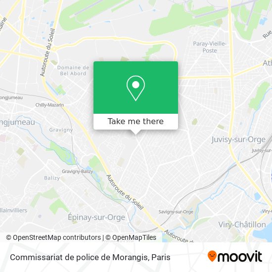 Mapa Commissariat de police de Morangis