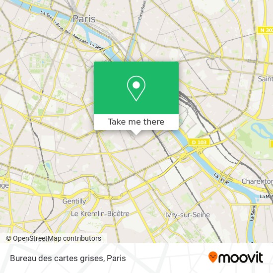 Bureau des cartes grises map