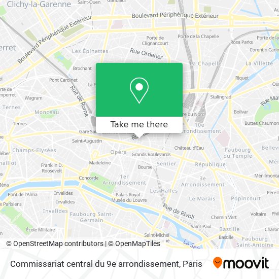 Mapa Commissariat central du 9e arrondissement