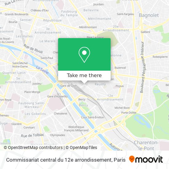 Mapa Commissariat central du 12e arrondissement