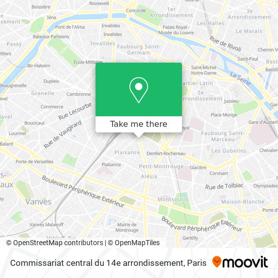 Commissariat central du 14e arrondissement map