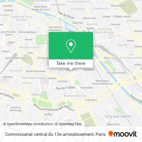 Commissariat central du 13e arrondissement map