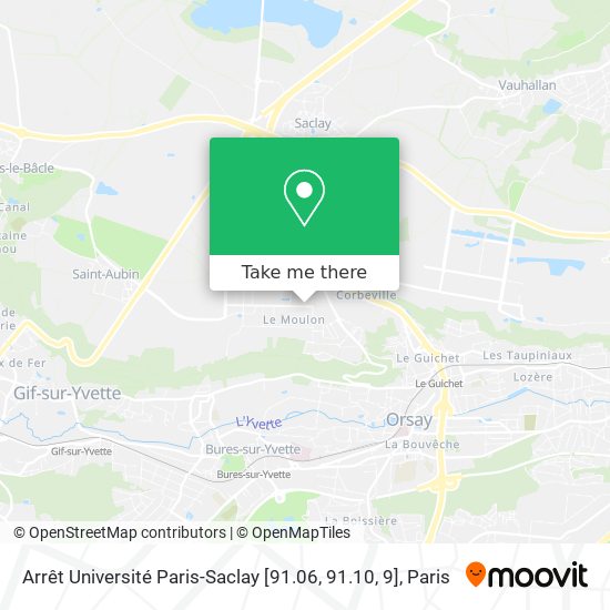 Mapa Arrêt Université Paris-Saclay [91.06, 91.10, 9]