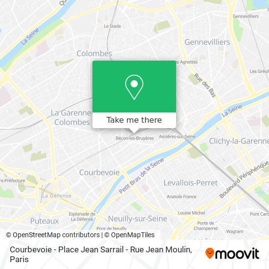 Mapa Courbevoie - Place Jean Sarrail - Rue Jean Moulin