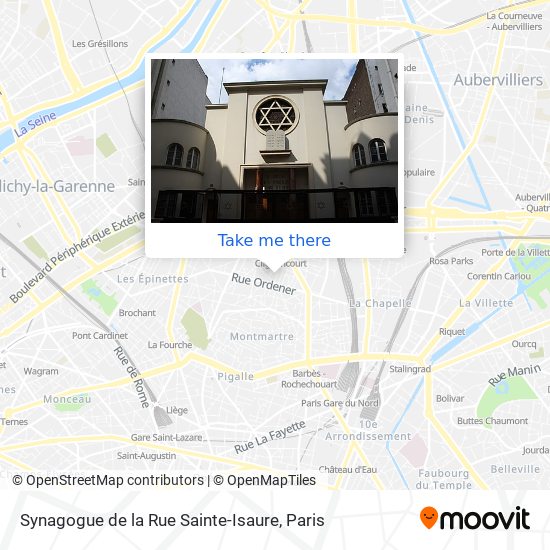 Mapa Synagogue de la Rue Sainte-Isaure