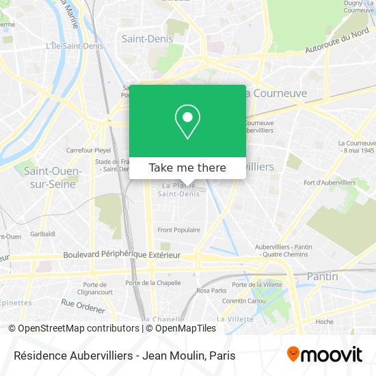 Mapa Résidence Aubervilliers - Jean Moulin