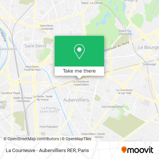 La Courneuve - Aubervilliers RER map