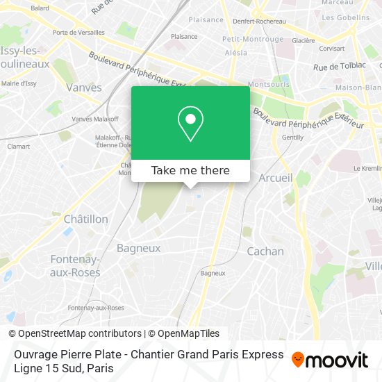 Ouvrage Pierre Plate - Chantier Grand Paris Express Ligne 15 Sud map