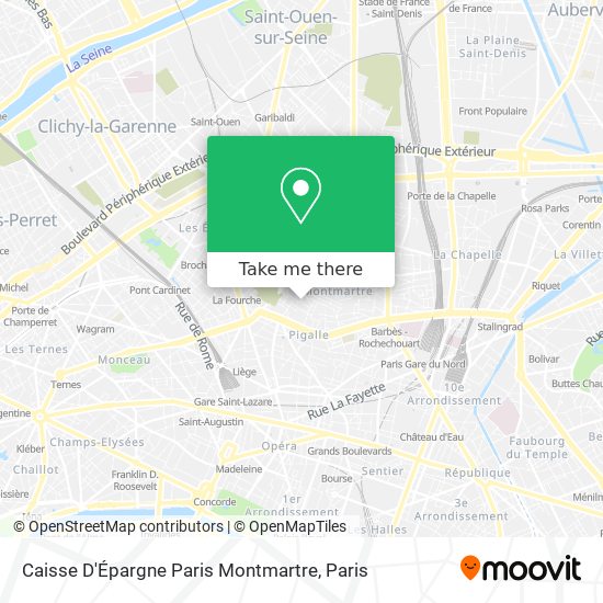 Mapa Caisse D'Épargne Paris Montmartre