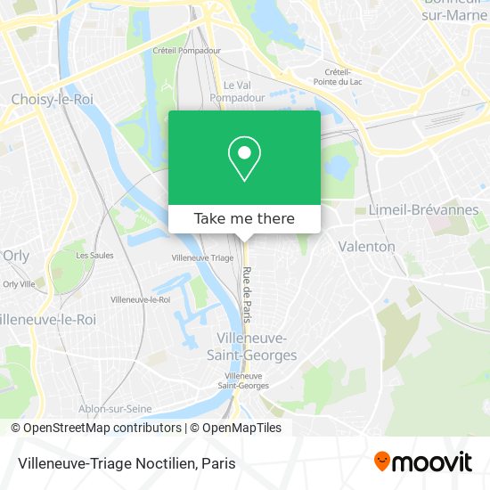 Villeneuve-Triage Noctilien map