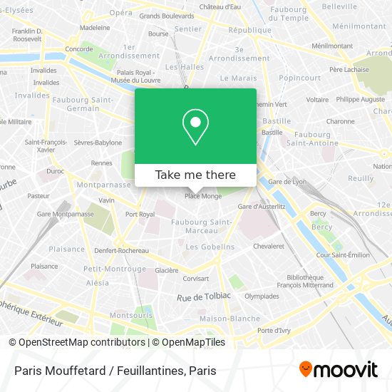 Mapa Paris Mouffetard / Feuillantines