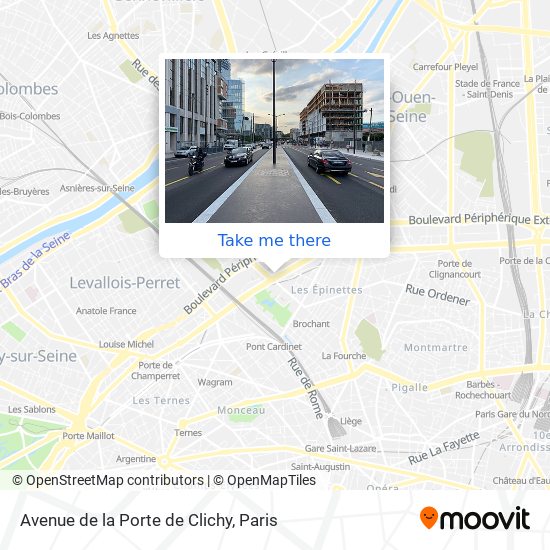 Mapa Avenue de la Porte de Clichy