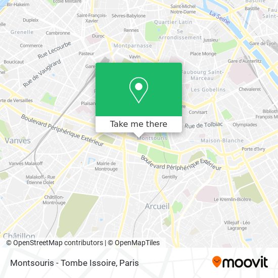 Mapa Montsouris - Tombe Issoire