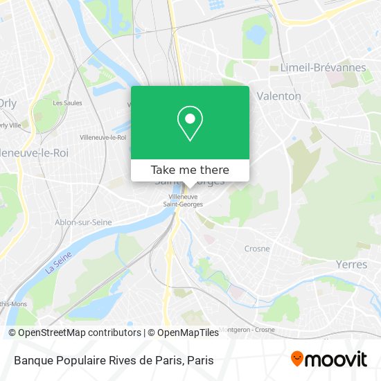 Mapa Banque Populaire Rives de Paris