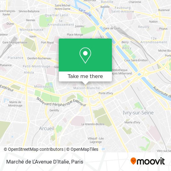 Mapa Marché de L'Avenue D'Italie